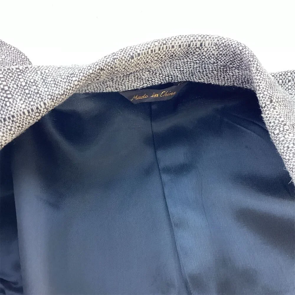 Vintage Hill & Archer Men's Gray Wool Tweed Blazer Size 42 L‎ Herringbone